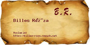 Billes Róza névjegykártya