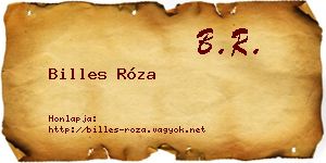 Billes Róza névjegykártya